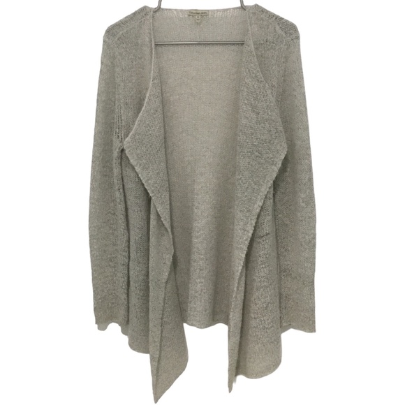 Calvin Klein Jeans open knit cardigan, shawl, size medium, gray, black thread - Picture 1 of 11